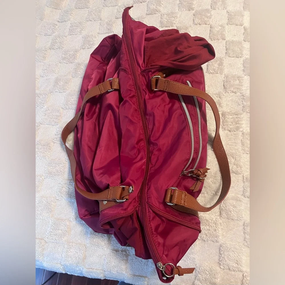 Sondra Roberts Pink Baby Bag with Brown Straps - Picture 5 of 7